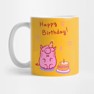 Happy birthday! Pig eating your cake Mug